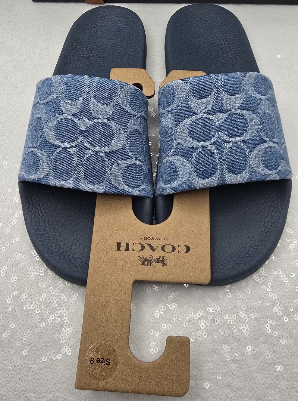 Udele Denim Slip-on Sport Slide In Regenerative Cotton Signature Denim Women's 9 - Picture 4 of 10